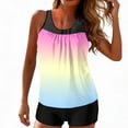 thumbnail image 1 of Womens Flowy Tankini Tops Modest Bathing Suit Loose Fit Two Piece Swimsuit Scoop Neck Swim Tops High Waisted Bottom, XL, 1 of 7