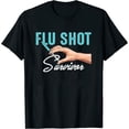 thumbnail image 1 of Womens Flu Shot Survivor | Cute Vaccination Funny Caregiver Gift T-Shirt Black 4X-Large, 1 of 5