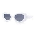thumbnail image 1 of Womens Fluffy Cloud Shape Oval Plastic Sunglasses White Black, 1 of 4