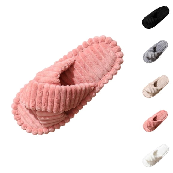 Womens Fluffy Slippers Cozy Winter Indoor Bedroom Slides Cozy Winter Slippers For And Indoor Outdoor Soft Shoes With Sole Comfortable Home Footwear