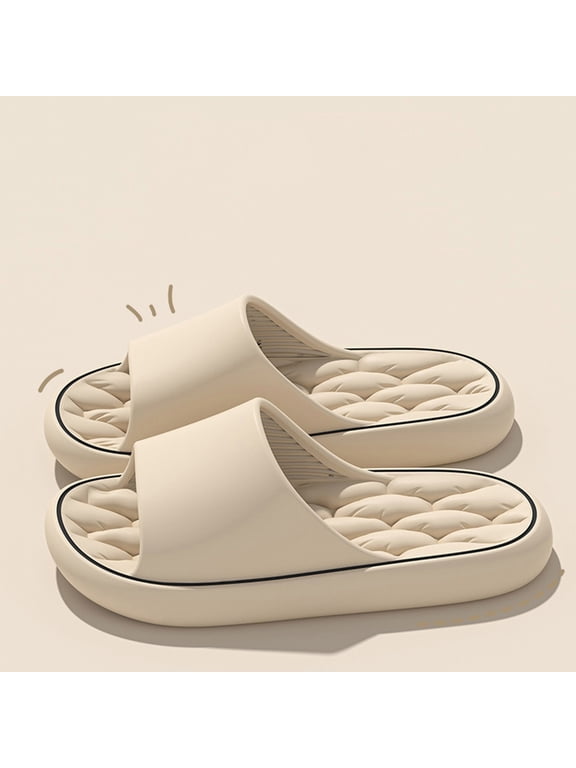 Womens Foam Slides Cloud Comfort Ultra Soft House Slippers Indoor Outdoor Waterproof Lightweight Slides with Arch Support Khaki,Size 38