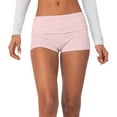 thumbnail image 1 of Womens Fold Over Shorts Elastic Waist Y2K Lounge Shorts Foldover Cute Pajama Micro Bottoms Mini Shorts Sleepwear, 1 of 5