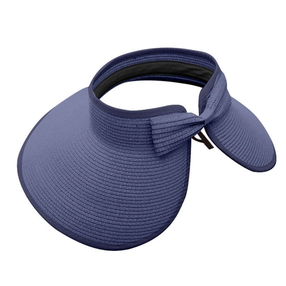Womens Foldable Straw Sun Hat Two Tone Design Wide Brim Beach Cap Outdoor UV Protection