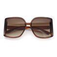 thumbnail image 1 of Womens Folded Curve Lens Oversized Rectangle Butterfly Designer Sunglasses Brown, 1 of 1