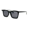 thumbnail image 1 of Womens Folded Horn Rim Tip Rectangle Fashion Sunglasses All Black, 1 of 4