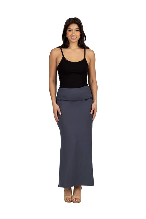 Womens Foldover Maxi Skirt