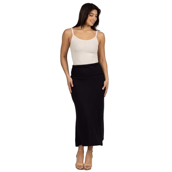 Womens Foldover Maxi Skirt