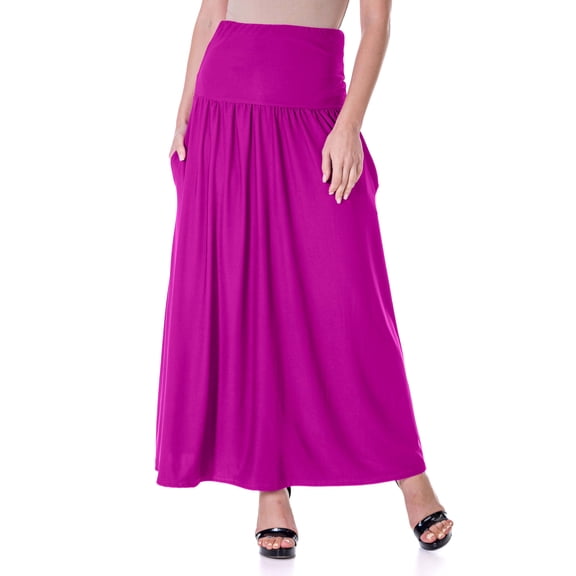 Womens Foldover Midi Skirt