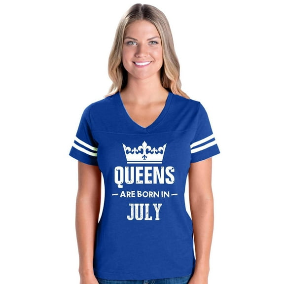 Womens Football Fine Jersey T-shirts - Birthday Gift Queens Are Born in July