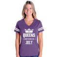 thumbnail image 1 of Womens Football Fine Jersey T-shirts - Birthday Gift Queens Are Born in July, 1 of 5