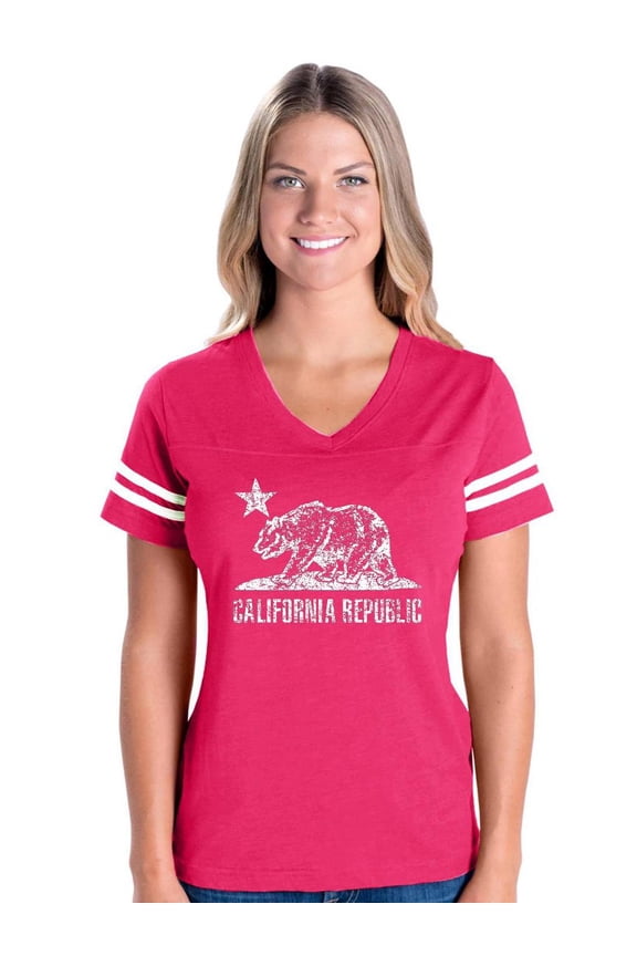 Womens Football Fine Jersey T-shirts - California Cali
