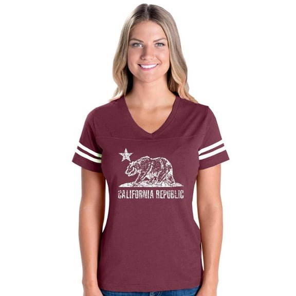 Womens Football Fine Jersey T-shirts - California Cali