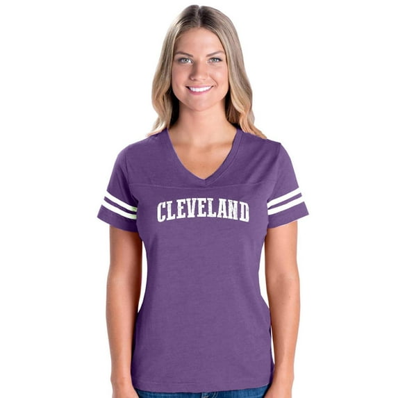 Womens Football Fine Jersey T-shirts - Cleveland