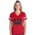 thumbnail image 1 of Womens Football Fine Jersey T-shirts - Eat Sleep Hockey, 1 of 5