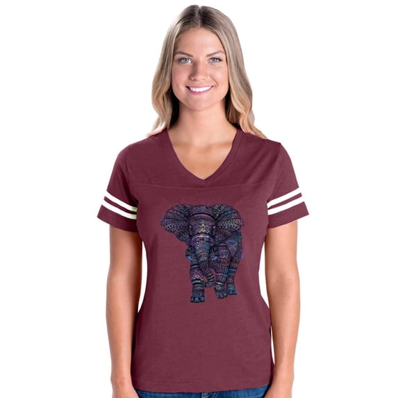 Womens Football Fine Jersey T-shirts - Elephant