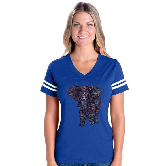 Womens Football Fine Jersey T-shirts - Elephant