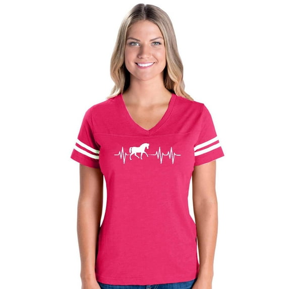 Womens Football Fine Jersey T-shirts - Horse Riding Gift Horses