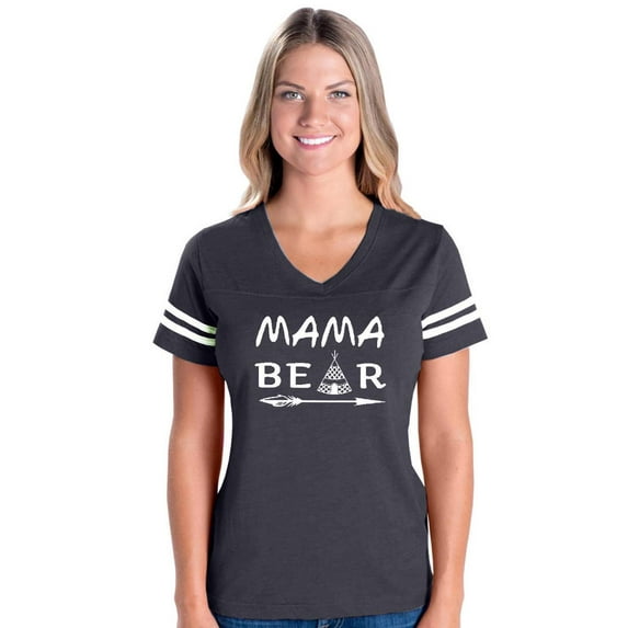 Womens Football Fine Jersey T-shirts - Mama Bear