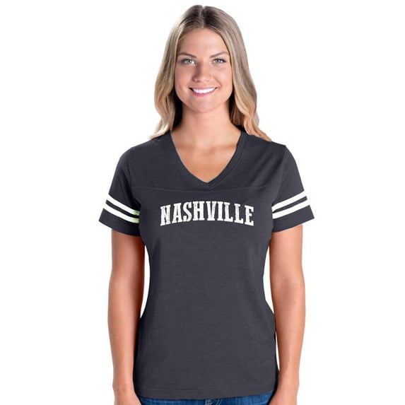 Womens Football Fine Jersey T-shirts - Nashville Tennessee Flag