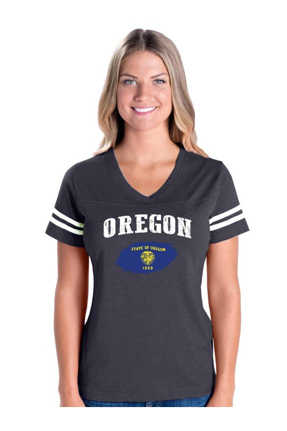 Womens Football Fine Jersey T-shirts - Oregon