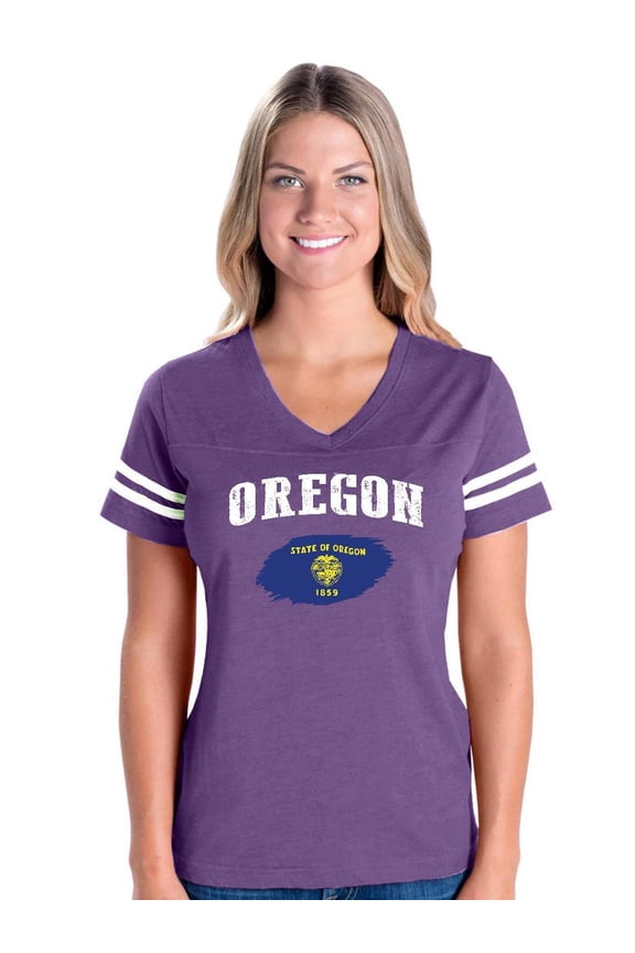 Womens Football Fine Jersey T-shirts - Oregon