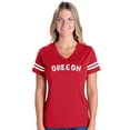 thumbnail image 1 of Womens Football Fine Jersey T-shirts - Oregon, 1 of 5