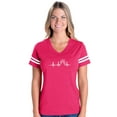 thumbnail image 1 of Womens Football Fine Jersey T-shirts - Paw Heartbeat, 1 of 4