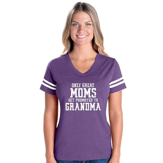 Womens Football Fine Jersey T-shirts - Promoted to Grandma