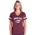 thumbnail image 1 of Womens Football Fine Jersey T-shirts - Puerto Rico Flag, 1 of 5