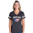 thumbnail image 1 of Womens Football Fine Jersey T-shirts - Puerto Rico Flag, 1 of 5