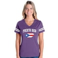 thumbnail image 1 of Womens Football Fine Jersey T-shirts - Puerto Rico Flag, 1 of 5