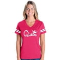 thumbnail image 1 of Womens Football Fine Jersey T-shirts - Queen in White Crown, 1 of 4