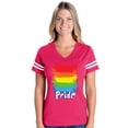 thumbnail image 1 of Womens Football Fine Jersey T-shirts - Rainbow Pride, 1 of 4