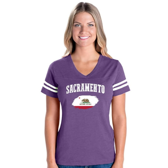 Womens Football Fine Jersey T-shirts - Sacramento
