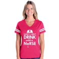 thumbnail image 1 of Womens Football Fine Jersey T-shirts - Safety First With A Nurse, 1 of 4