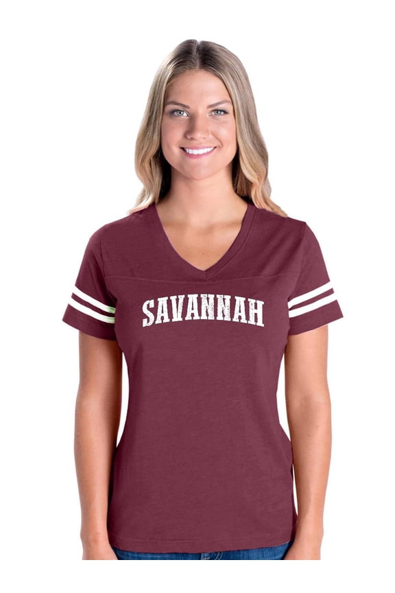Womens Football Fine Jersey T-shirts - Savannah
