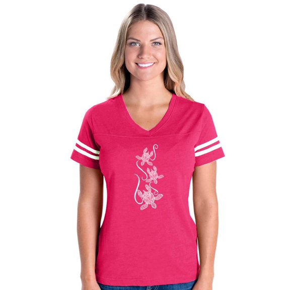 Womens Football Fine Jersey T-shirts - Sea Turtles Hawaii