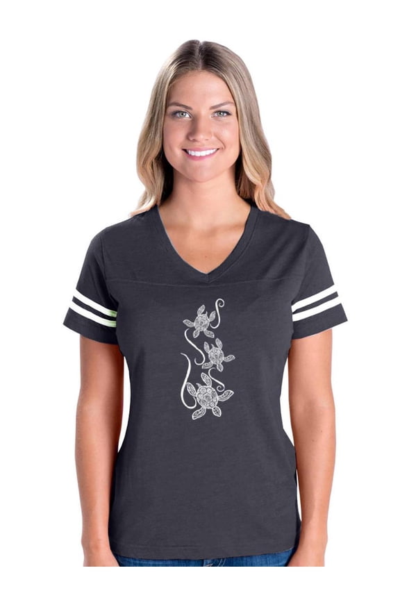 Womens Football Fine Jersey T-shirts - Sea Turtles Hawaii