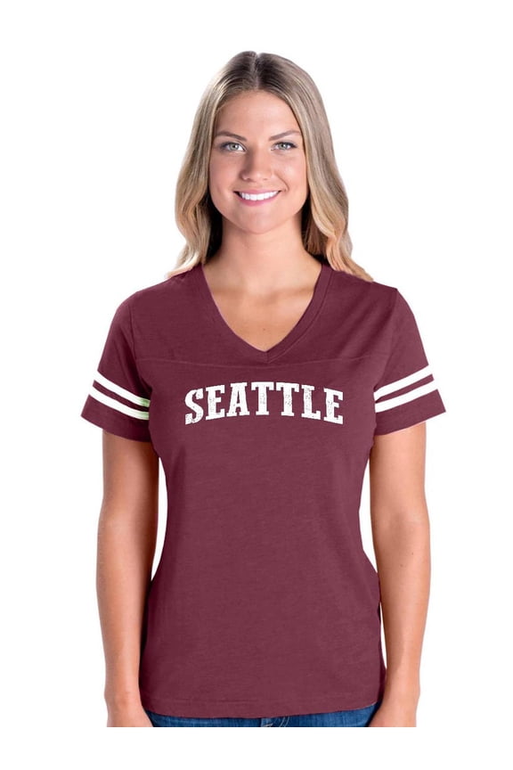Womens Football Fine Jersey T-shirts - Seattle