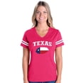 thumbnail image 1 of Womens Football Fine Jersey T-shirts - Texas Flag, 1 of 4
