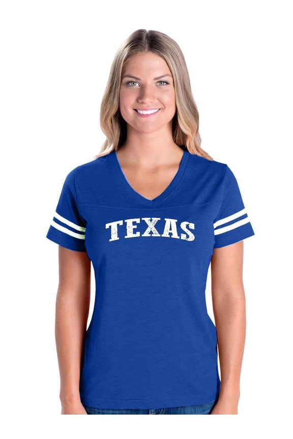 Womens Football Fine Jersey T-shirts - Texas