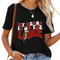 thumbnail image 1 of Womens Football My Heart Is On The Line Offensive Lineman Red Short Sleeve T Shirt Black, 1 of 5