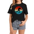 thumbnail image 1 of Womens Football Player Silhouette Vintage Retro Sunset Funny T-Shirt Black, 1 of 5