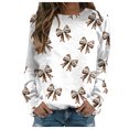 thumbnail image 1 of Womens Football Sequin Rugby Sweatshirt Game Day Y2K Crewneck Oversized Hoodies Long Sleeve Pullover Tops Blouse, 1 of 6