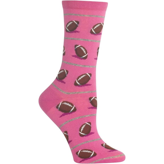 Womens Football Socks, Pink, 1 Pair, Womens Shoe 4-10
