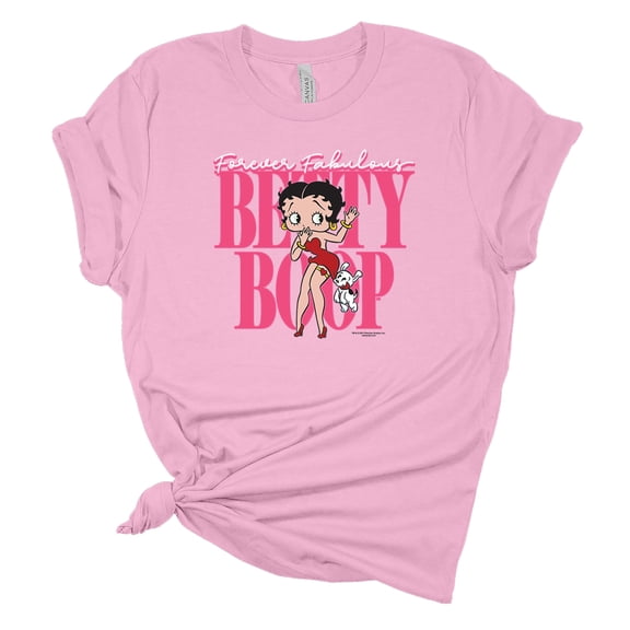 Womens Forever Fabulous Betty Boop Short Sleeve T-shirt Graphic Tee Graphic Tee-Pink-4xl