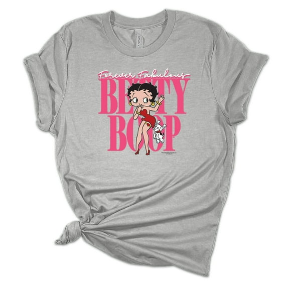 Womens Forever Fabulous Betty Boop Short Sleeve T-shirt Graphic Tee Graphic Tee-Sports Grey-xl