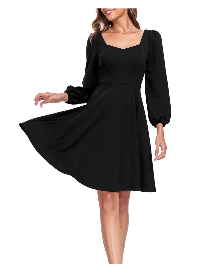 long sleeve skater dress formal Womens Elegant Square Neck Party Dresses for Women Wedding Guest Dresses australian owned business