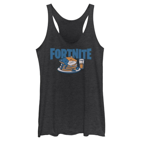 Womens Fortnite Meowscles Pancakes Racerback Tank