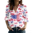 thumbnail image 1 of Womens Fourth of July Shirt Long Sleeve Button Down Tops 250th Anniversary USA Flag Shirt Dressy Work Blouse Independence Day Outfits, 1 of 5